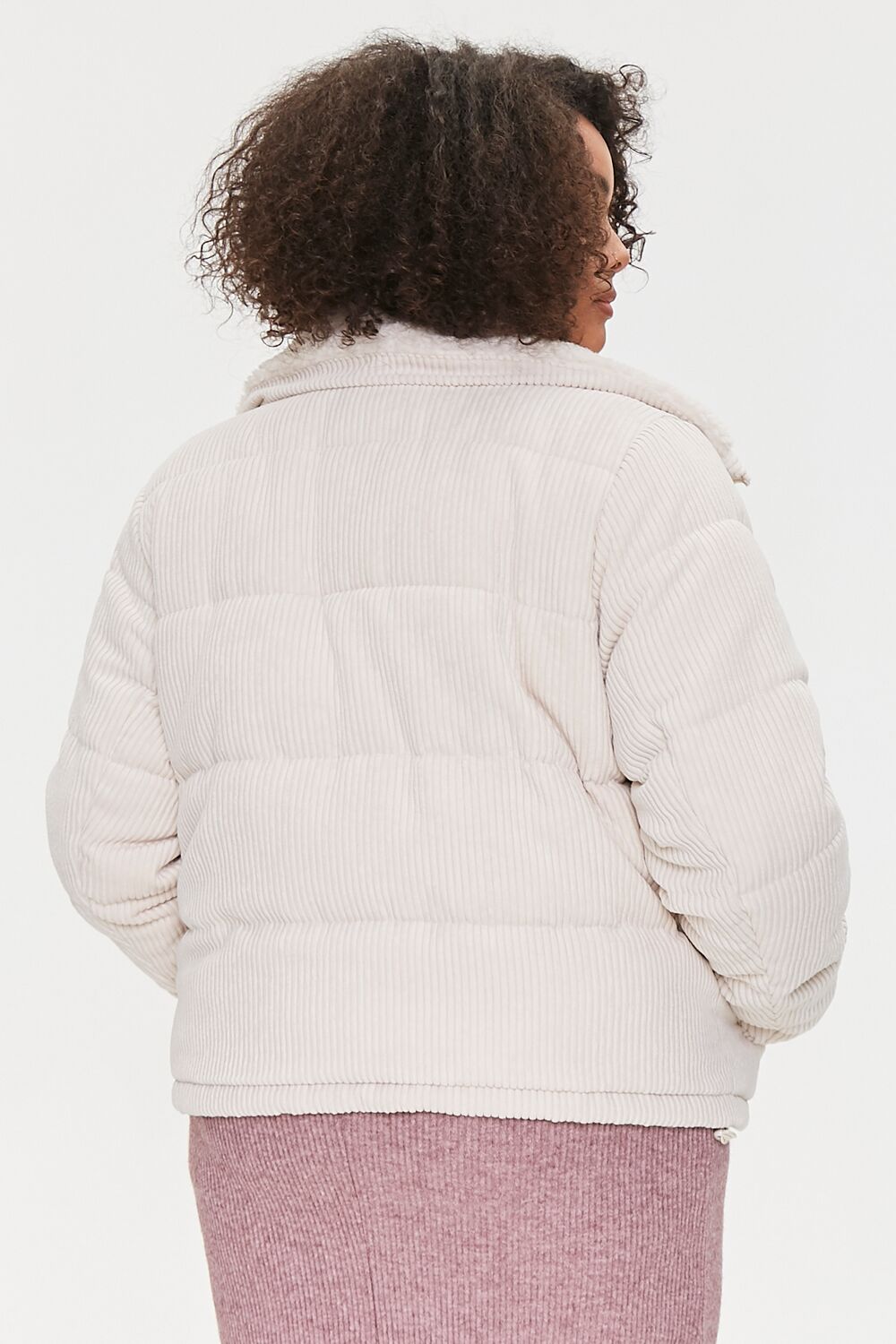 Plus Size Corduroy Puffer Jacket