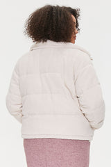 Plus Size Corduroy Puffer Jacket