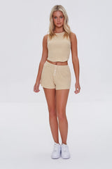 Waffle Knit Cropped Tank Top