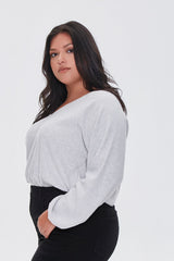 Plus Size Raglan Sleeve Crop Top
