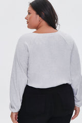 Plus Size Raglan Sleeve Crop Top