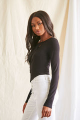 Asymmetrical Buttoned Top