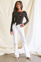 Asymmetrical Buttoned Top