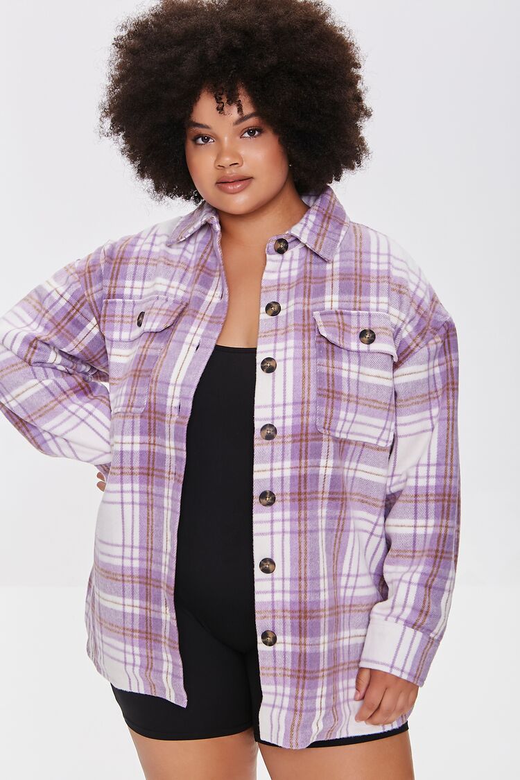 Plus Size Plaid Shacket