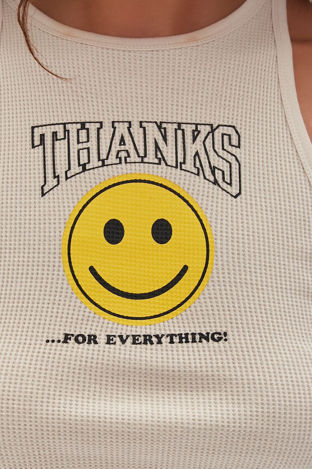 Happy Face Thanks Graphic Cropped Cami