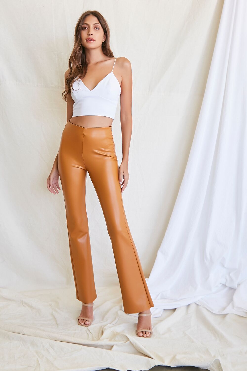 Faux Leather Flare Pants