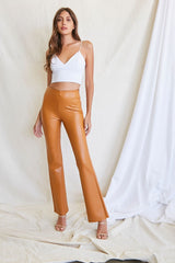 Faux Leather Flare Pants