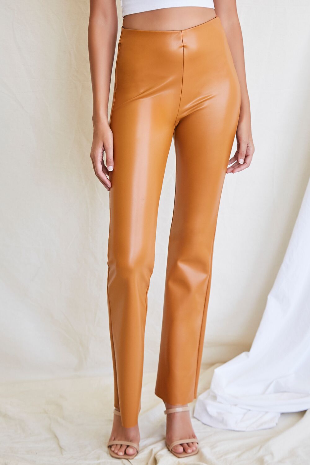 Faux Leather Flare Pants