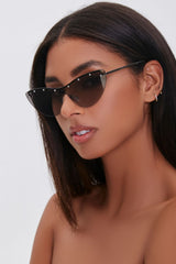 Studded Mirror Cat-Eye Sunglasses