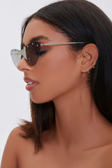 Studded Mirror Cat-Eye Sunglasses