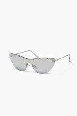 Studded Mirror Cat-Eye Sunglasses