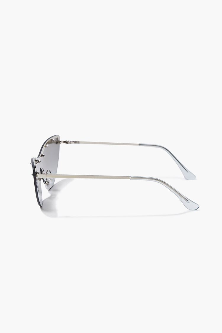 Studded Mirror Cat-Eye Sunglasses
