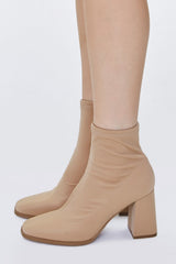 Faux Leather Zip-Up Booties