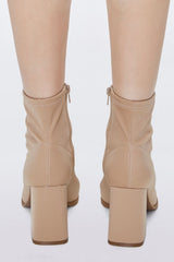 Faux Leather Zip-Up Booties
