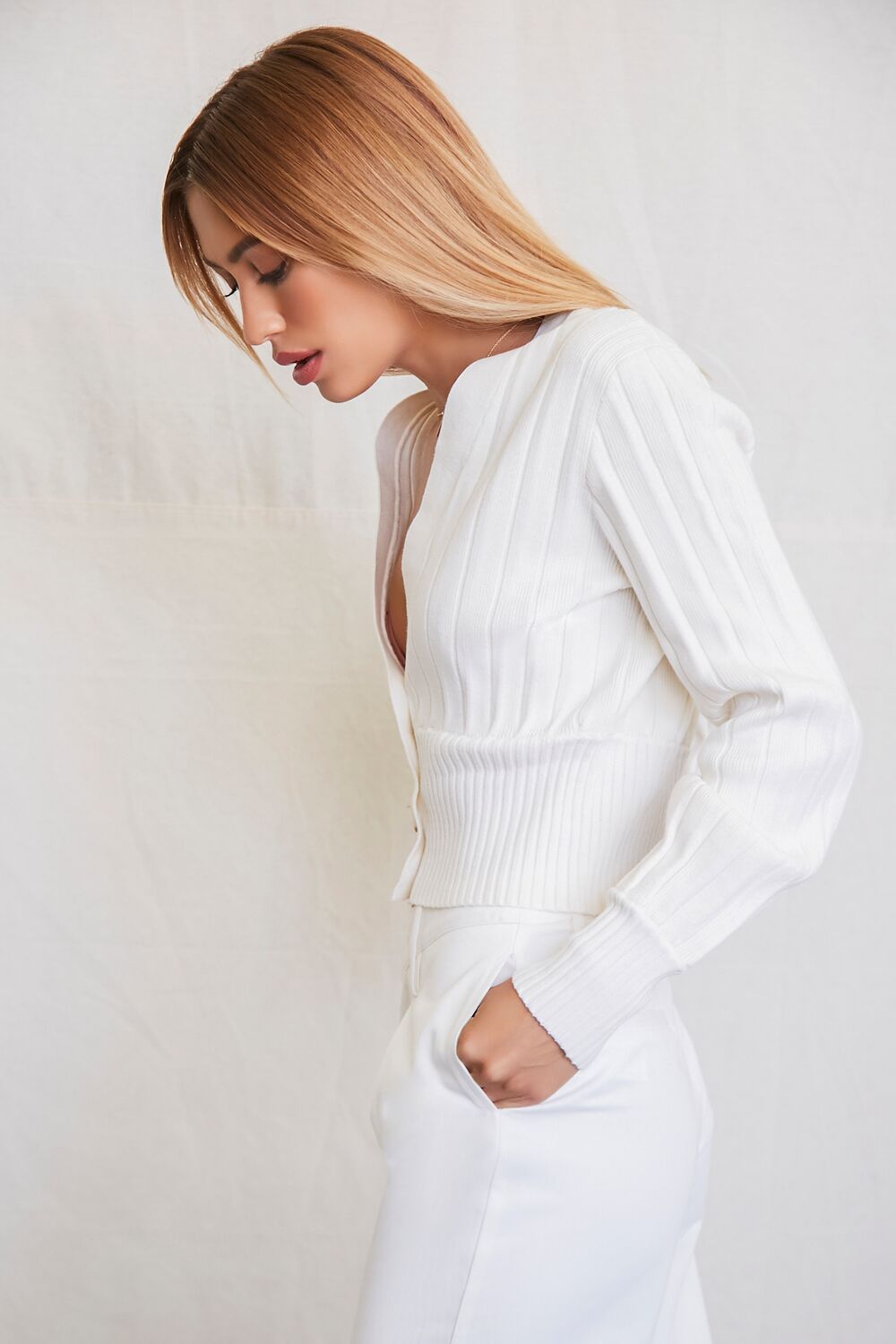 Wide-Ribbed Cardigan Sweater