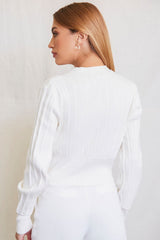 Wide-Ribbed Cardigan Sweater