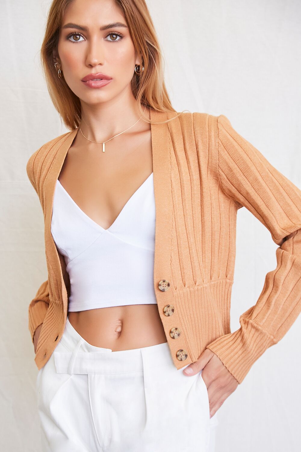 Wide-Ribbed Cardigan Sweater
