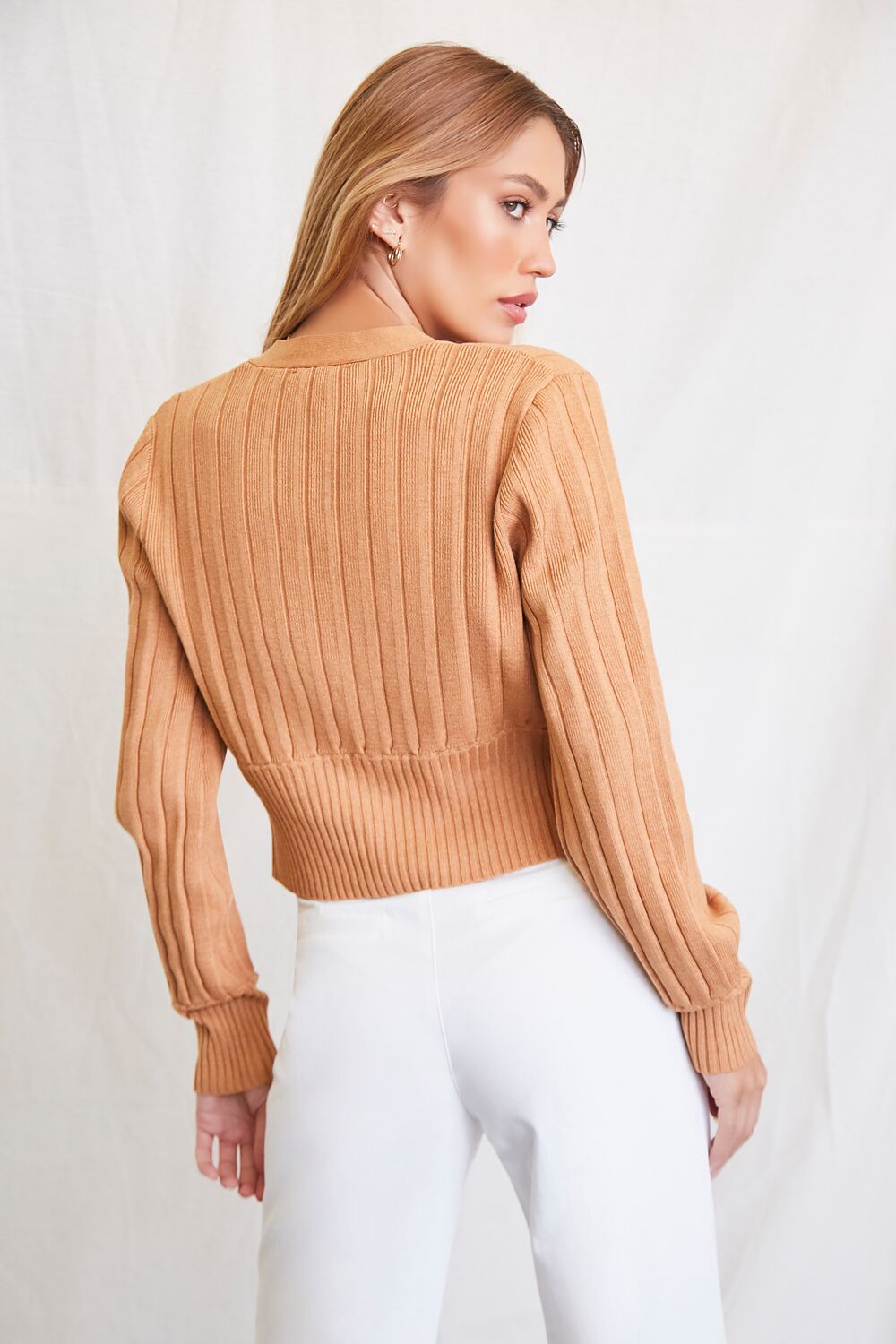 Wide-Ribbed Cardigan Sweater