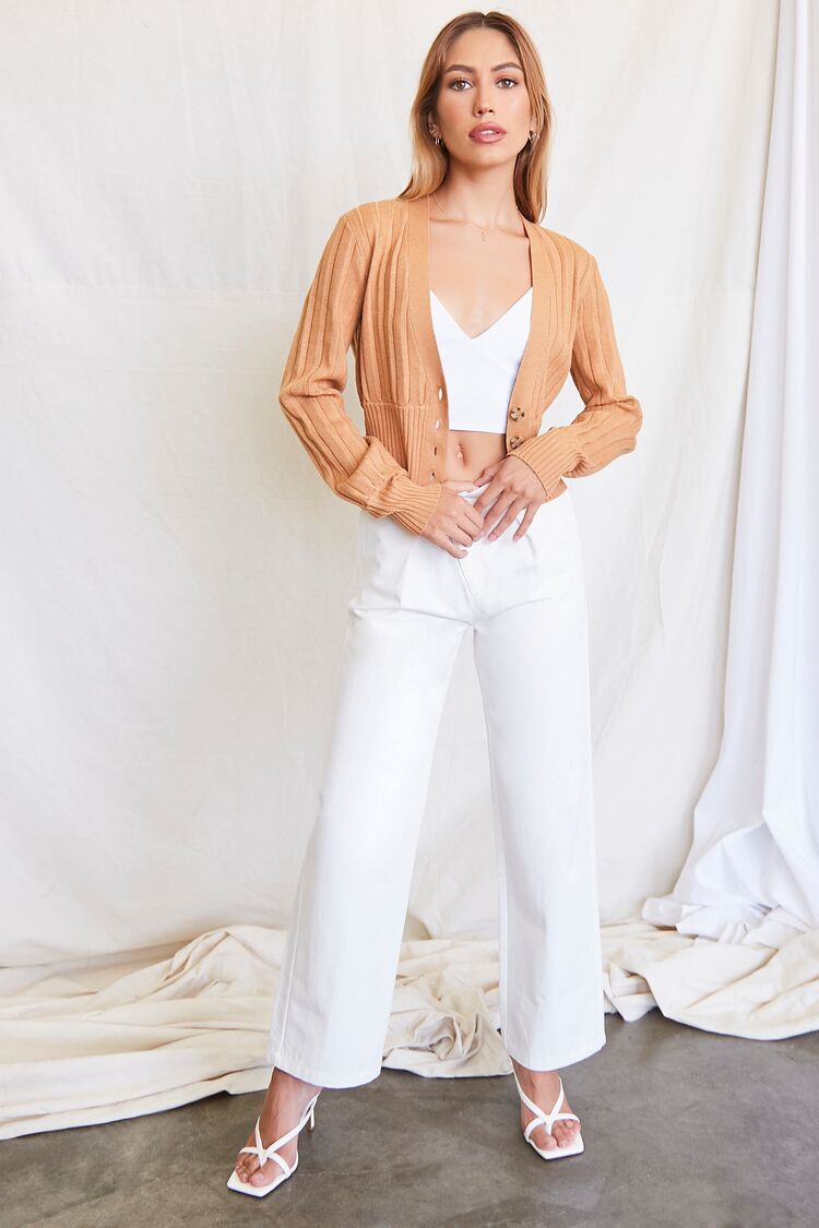 Wide-Ribbed Cardigan Sweater