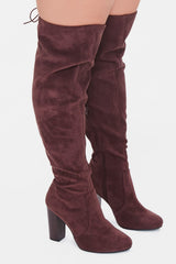 Faux Suede Knee-High Boots (Wide)