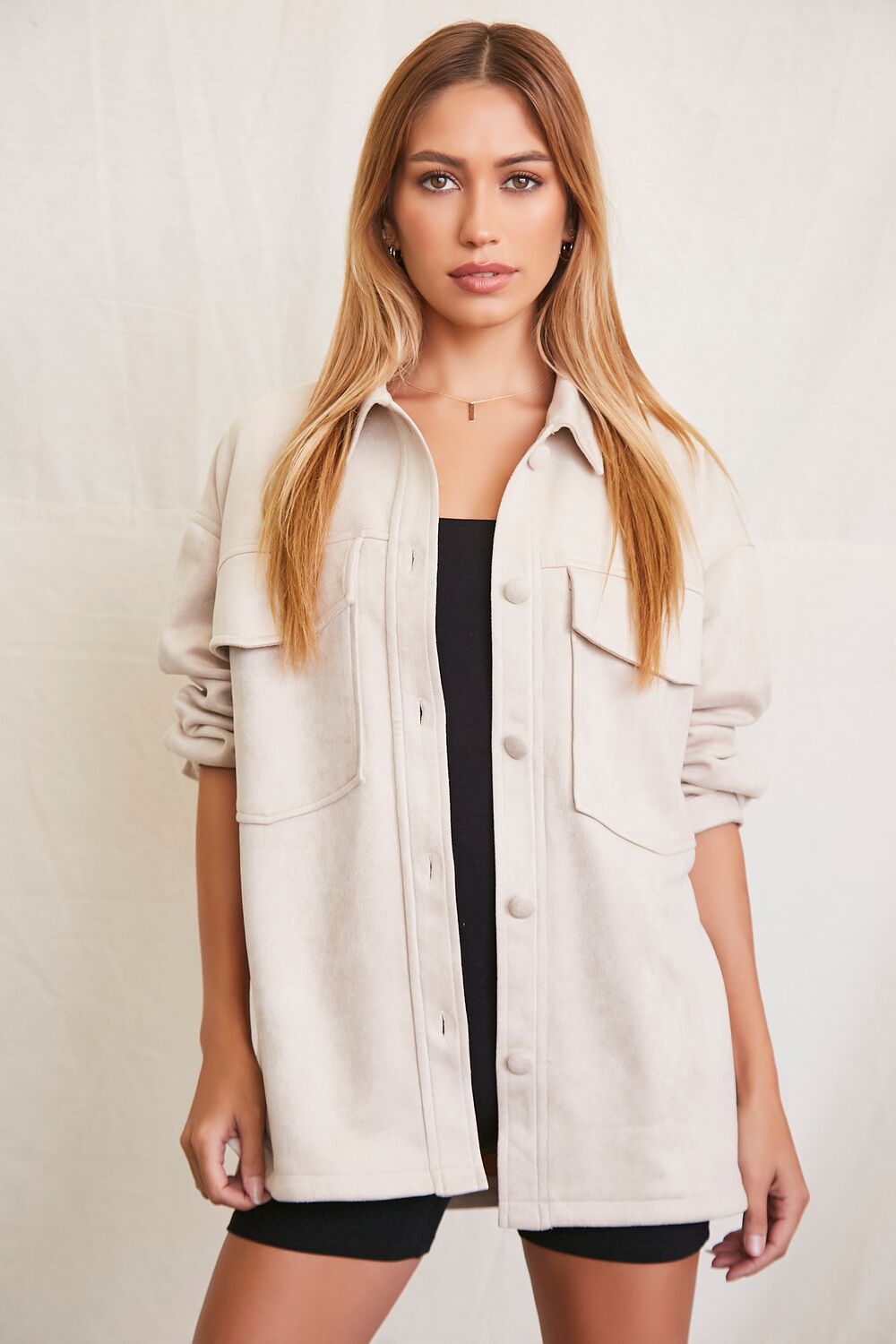 Faux Suede Tie-Waist Jacket