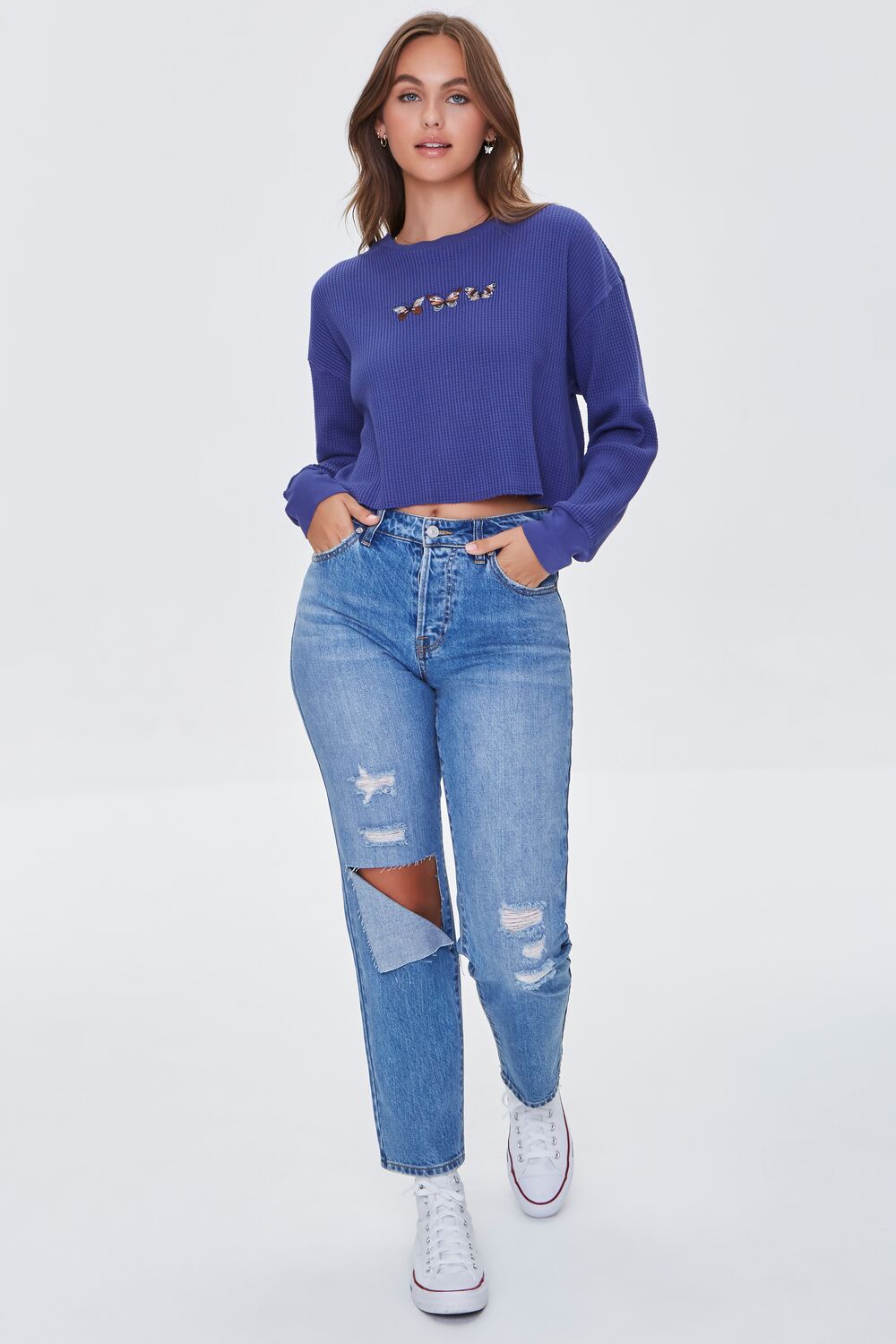 Butterfly Graphic Cropped Tee
