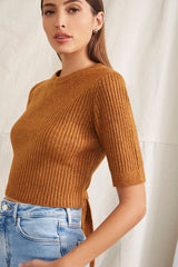 Cutout Sweater-Knit Top