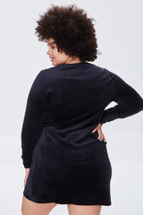 Plus Size Velour Mini Dress