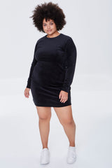 Plus Size Velour Mini Dress