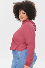 Plus Size Ribbed Knit Hoodie