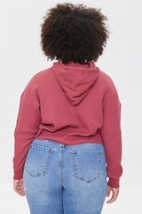Plus Size Ribbed Knit Hoodie