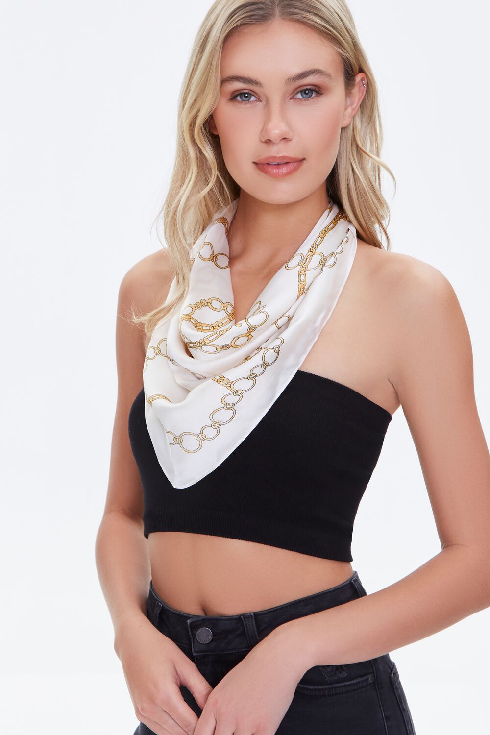 Chain Print Handkerchief Top