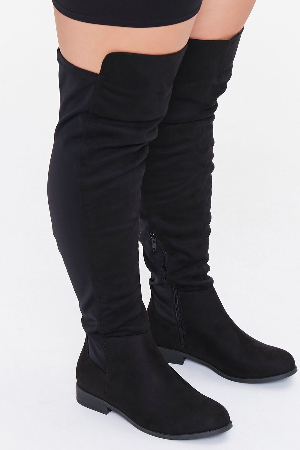 Thigh-High Faux Suede Boots (Wide)