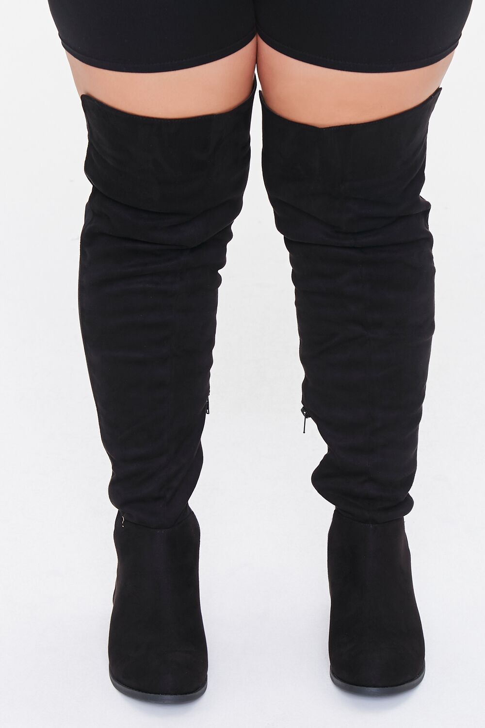 Thigh-High Faux Suede Boots (Wide)