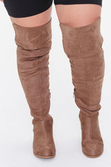 Thigh-High Faux Suede Boots (Wide)