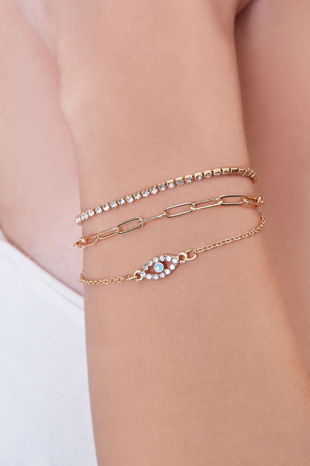 Evil Eye Charm Bracelet Set