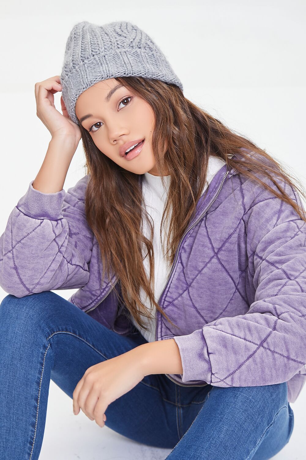 Quilted Zip-Up Hoodie