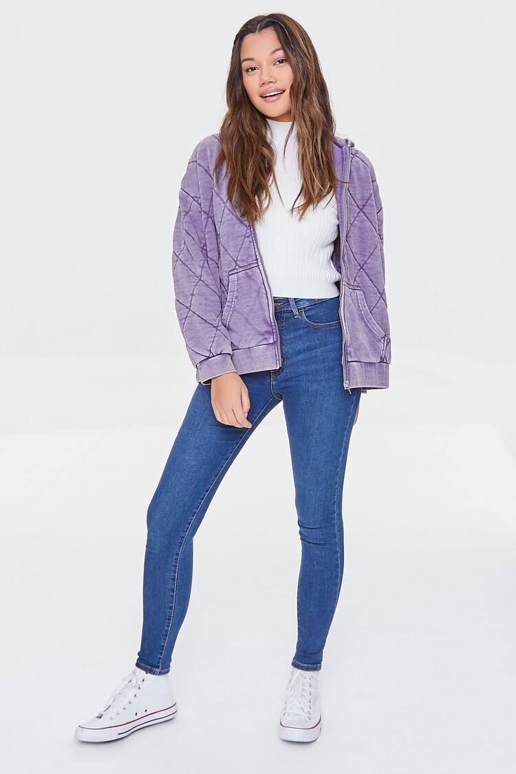 Quilted Zip-Up Hoodie