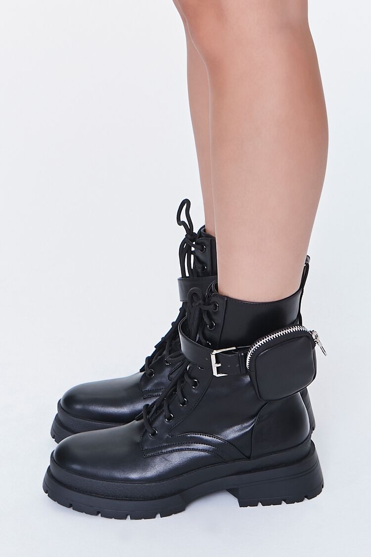 Coin Purse Lace-Up Combat Boots
