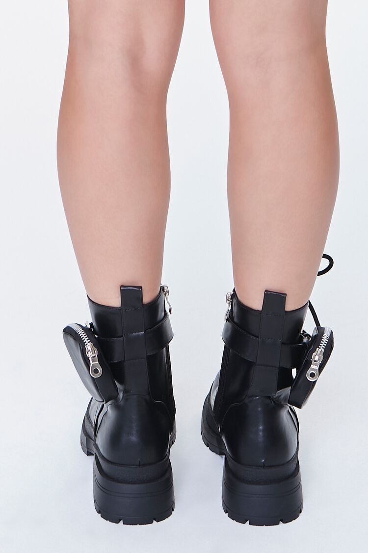 Coin Purse Lace-Up Combat Boots