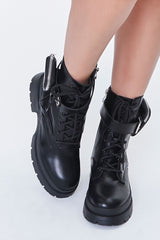 Coin Purse Lace-Up Combat Boots