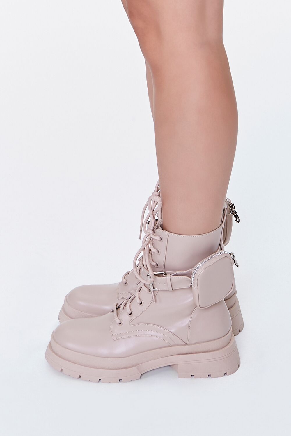 Coin Purse Lace-Up Combat Boots