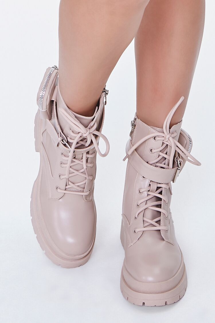 Coin Purse Lace-Up Combat Boots
