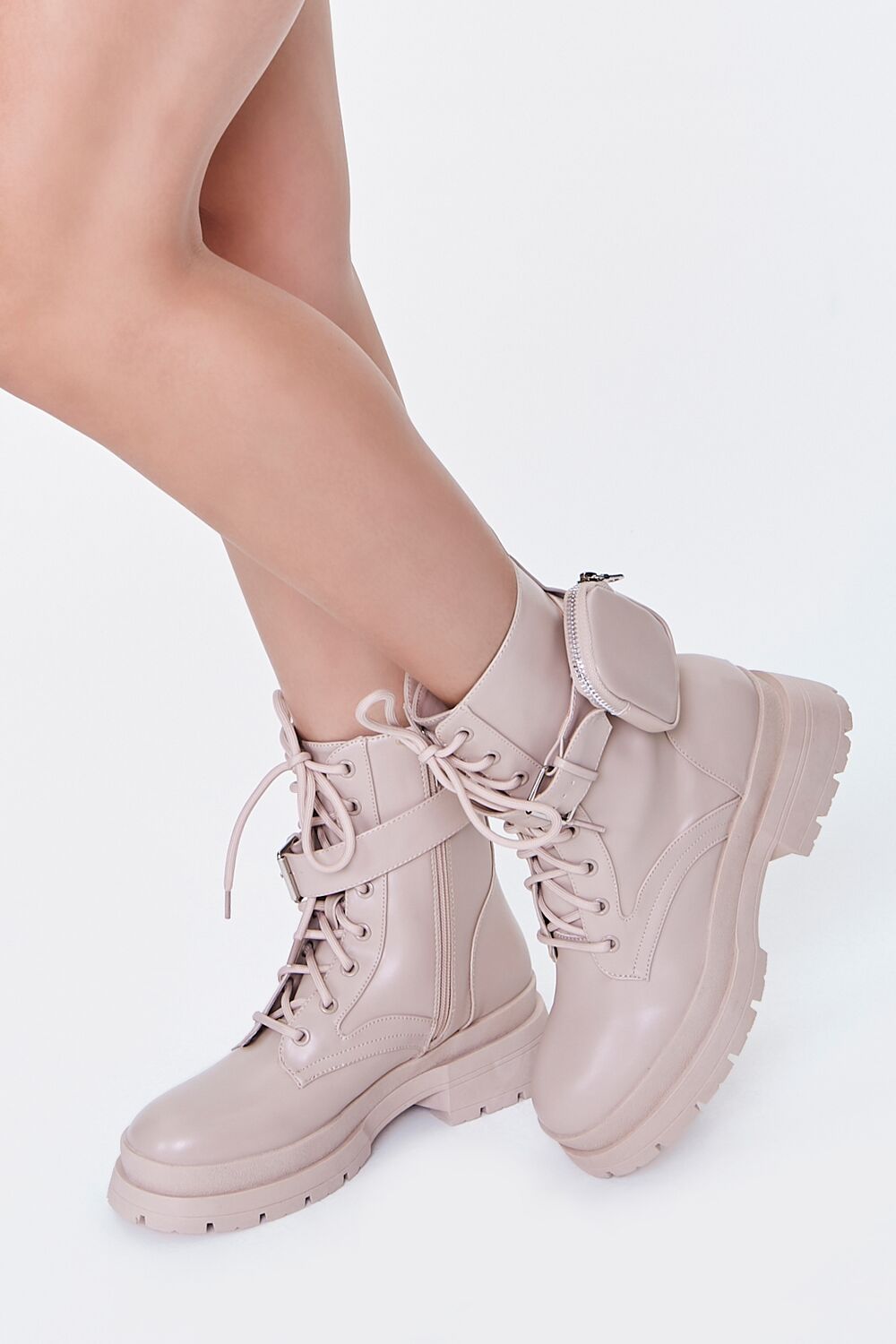 Coin Purse Lace-Up Combat Boots
