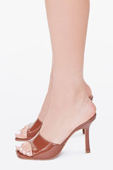 Faux Patent Leather Slip-On Heels