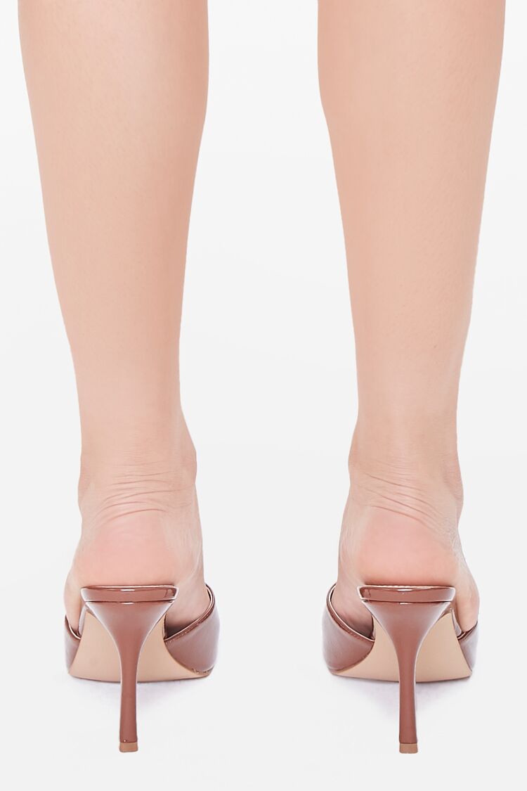Faux Patent Leather Slip-On Heels