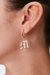 Text Letter Pendant Drop Earrings