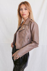 Faux Leather Moto Jacket