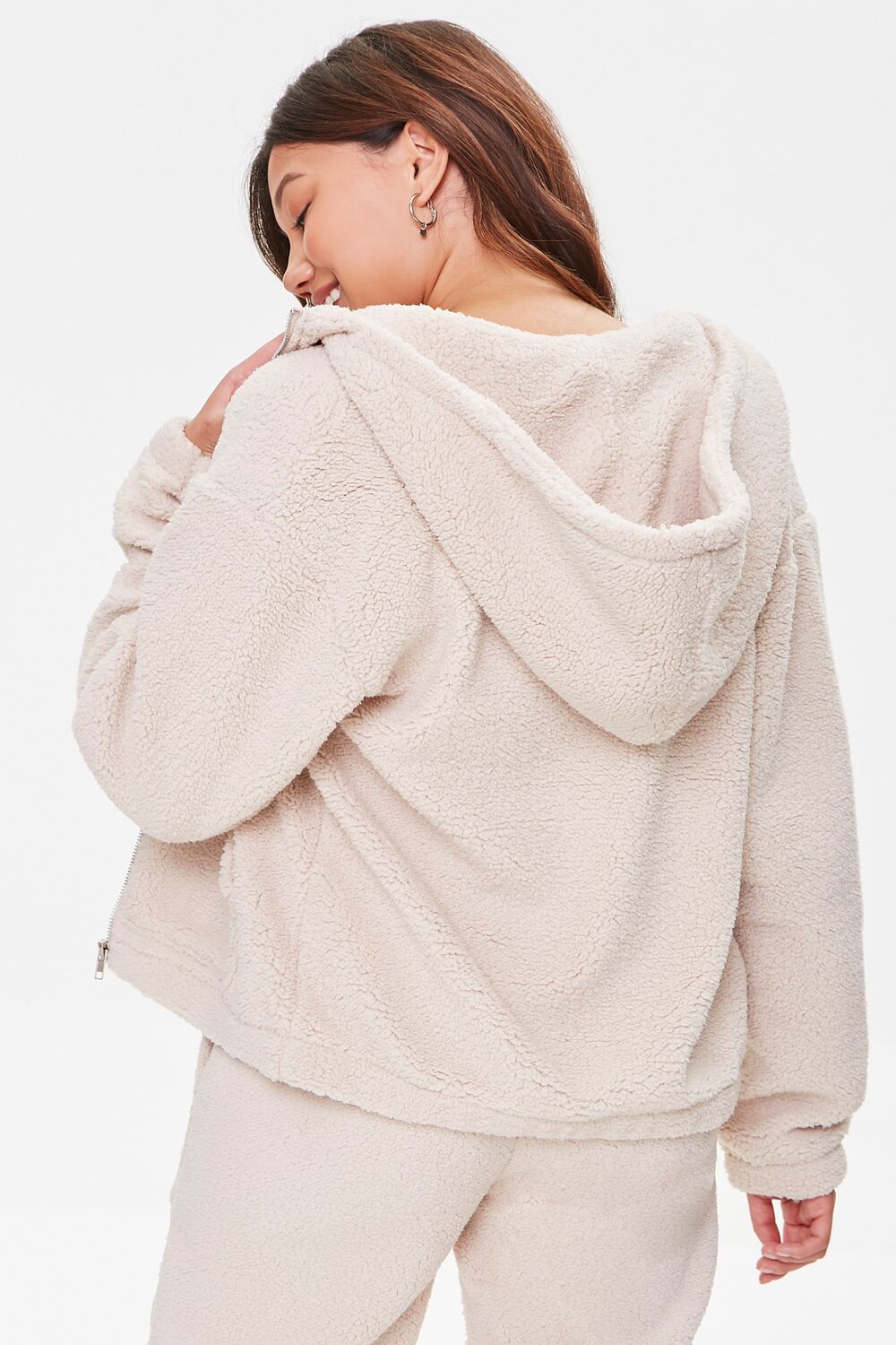 Hooded Faux Shearling Jacket