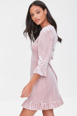 Velvet Flounce Mini Dress